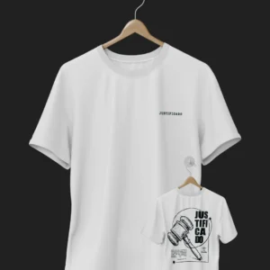 Camiseta branca JUSTIFICADO